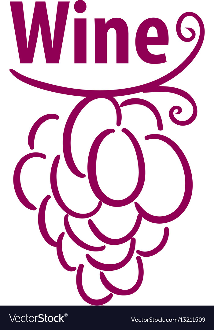 Bunch of grapes for wine logo Royalty Free Vector Image