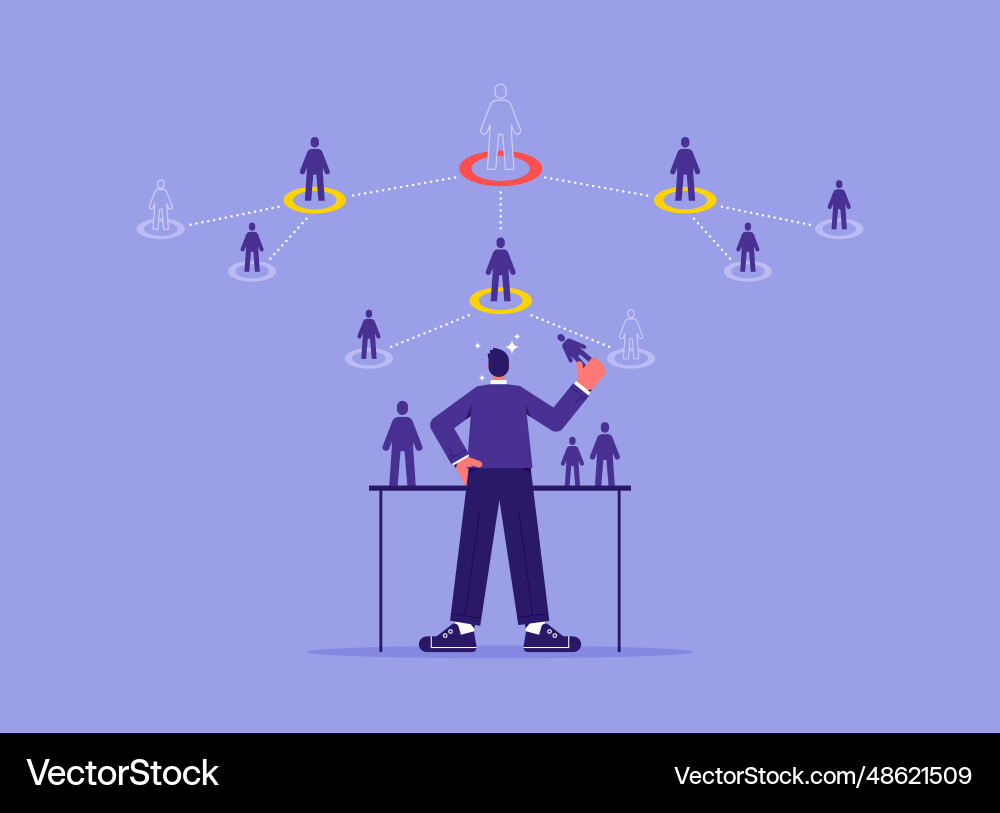 Business team building or organizational chart Vector Image