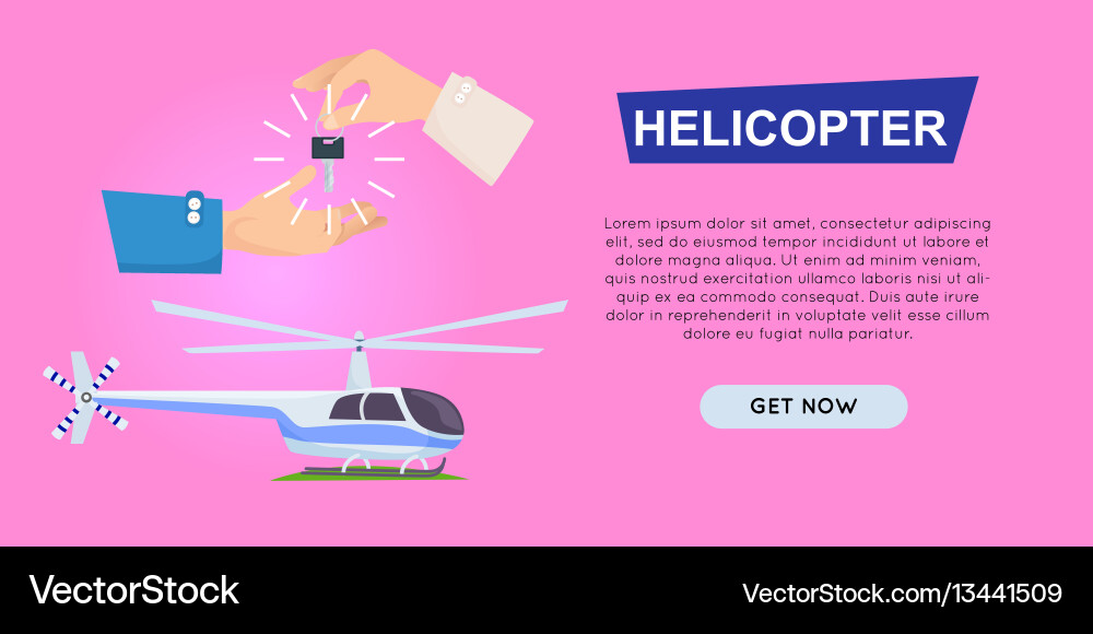 Buying New Helicopter Online Web Banner Royalty Free Vector