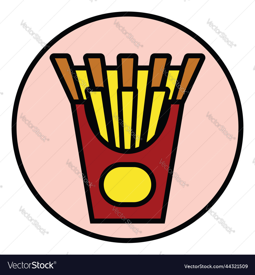 Fast food fries on a white background