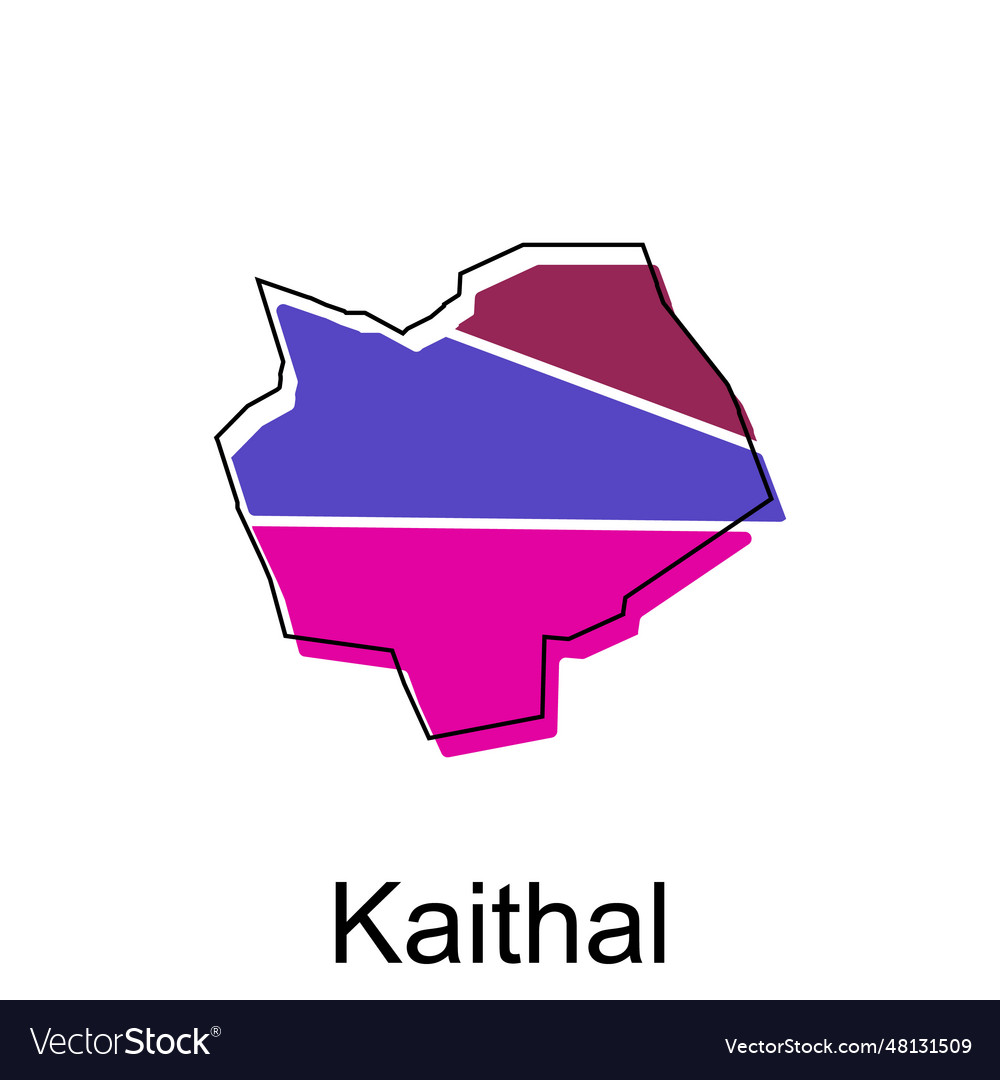 Map of kaithal template with outline graphic Vector Image