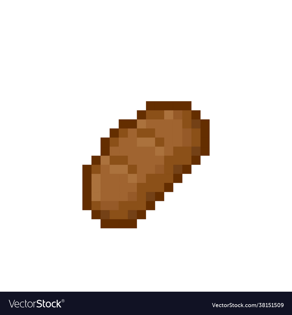 Pixel bread for game assets Royalty Free Vector Image