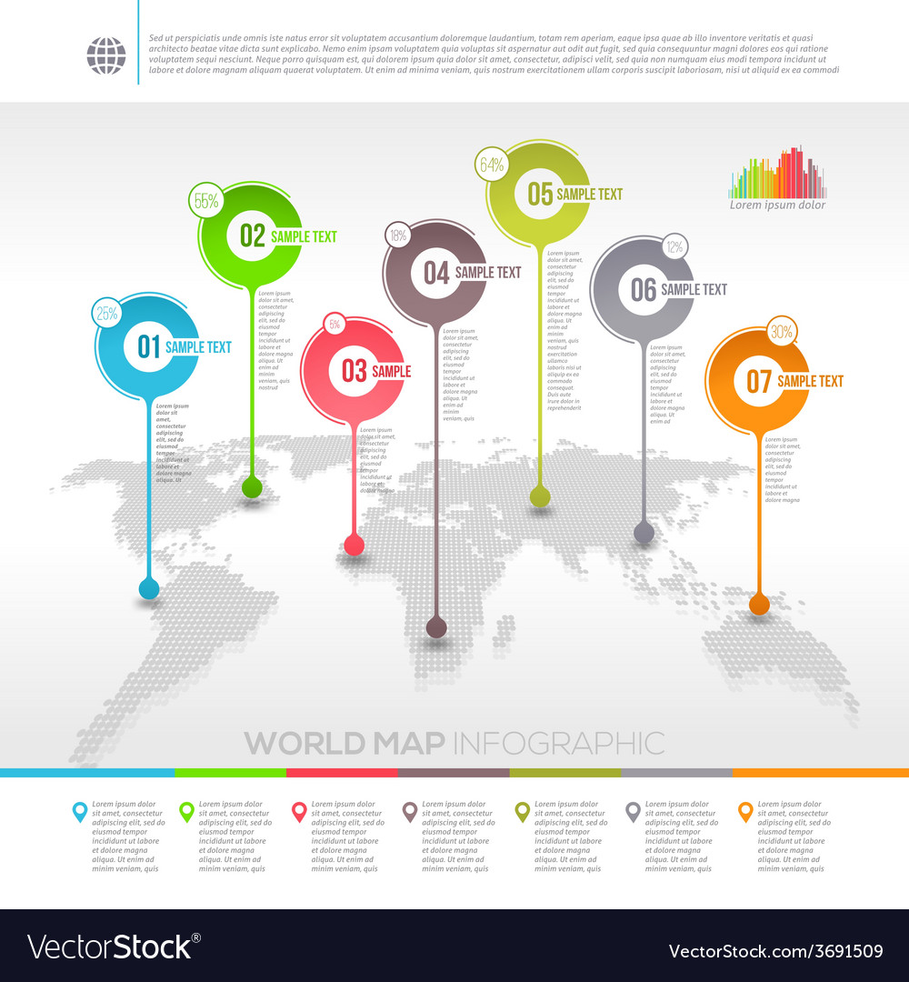 Template Design World Map Infographic Royalty Free Vector