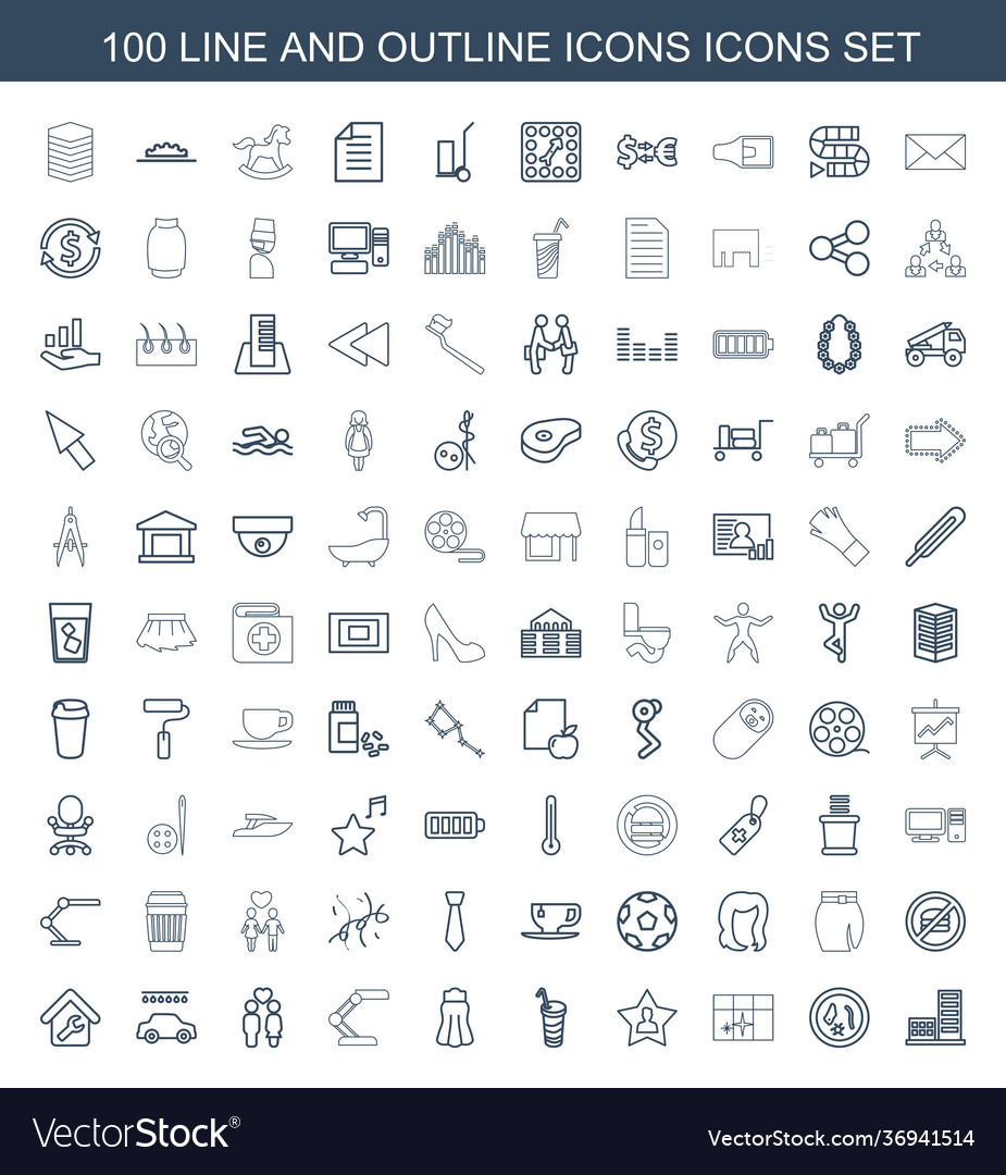 100 icons Royalty Free Vector Image - VectorStock