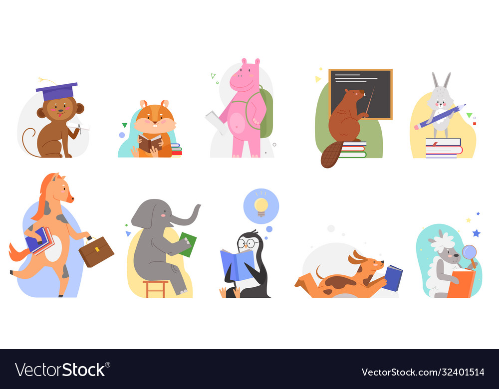 Animals study at school Royalty Free Vector Image Animals study at school Royalty Free Vector Image