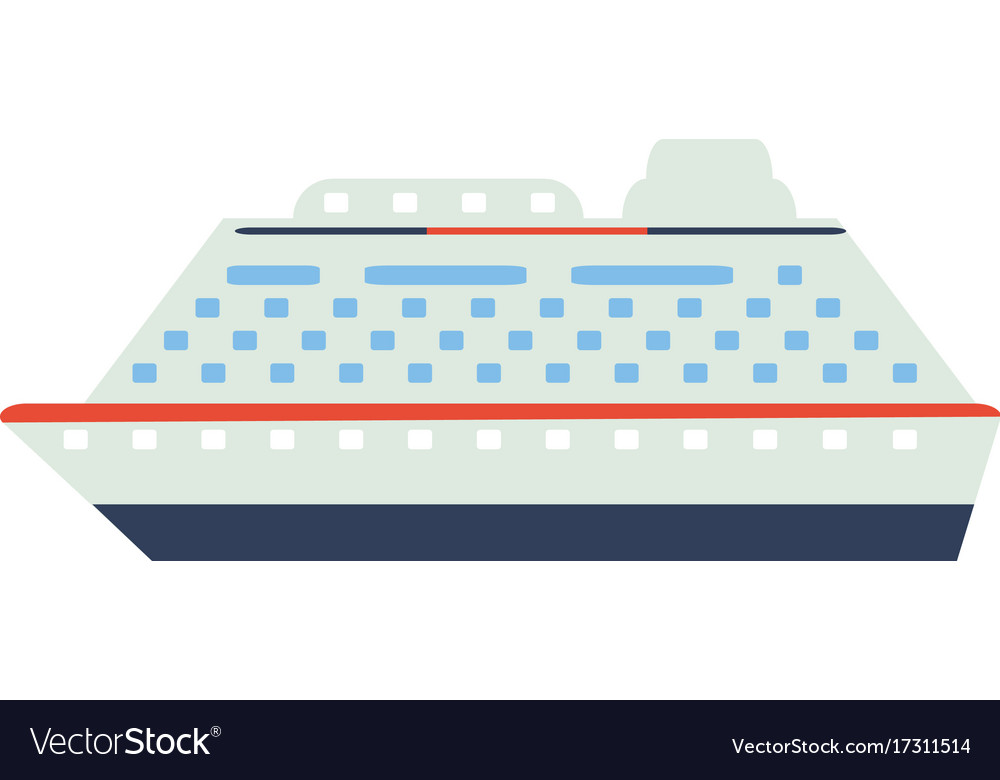 Cruise ship sideview icon image Royalty Free Vector Image