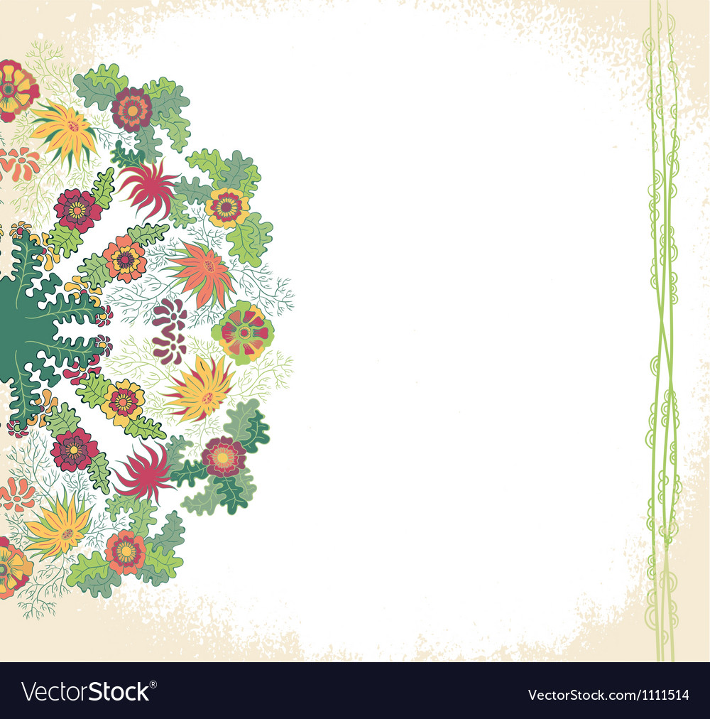 decorative floral ornament invitation card vector image
