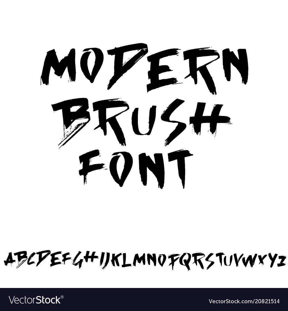 Grunge distress font modern dry brush ink letters Vector Image