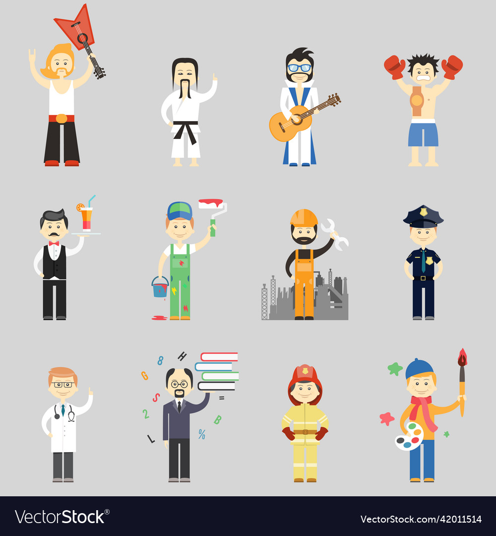 Set of characters in different professions Vector Image