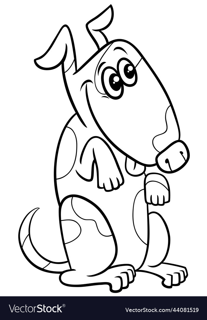 Cartoon spotted dog animal character coloring page