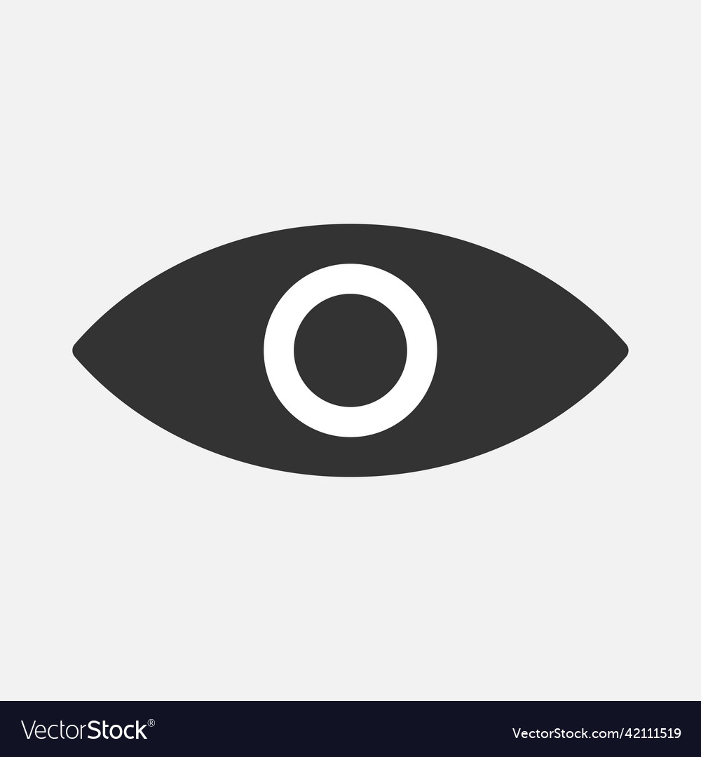 Eye icon isolated flat design Royalty Free Vector Image