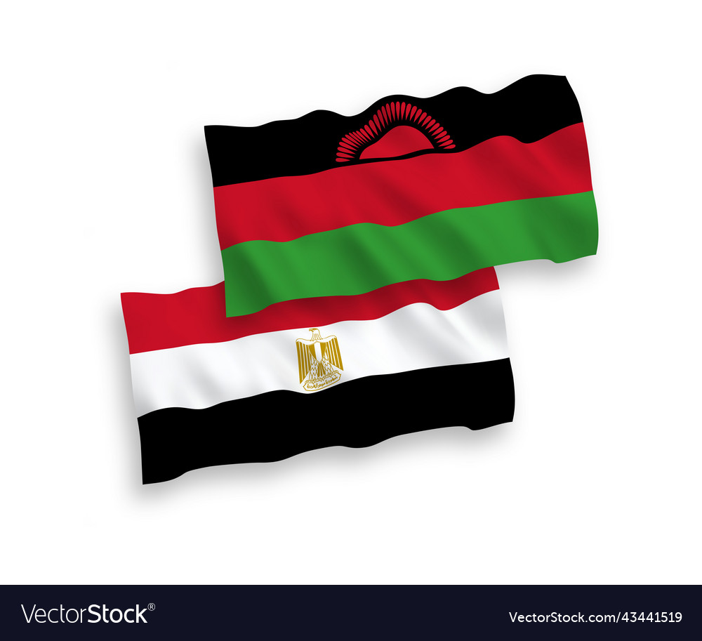 Flags of malawi and egypt on a white background Vector Image