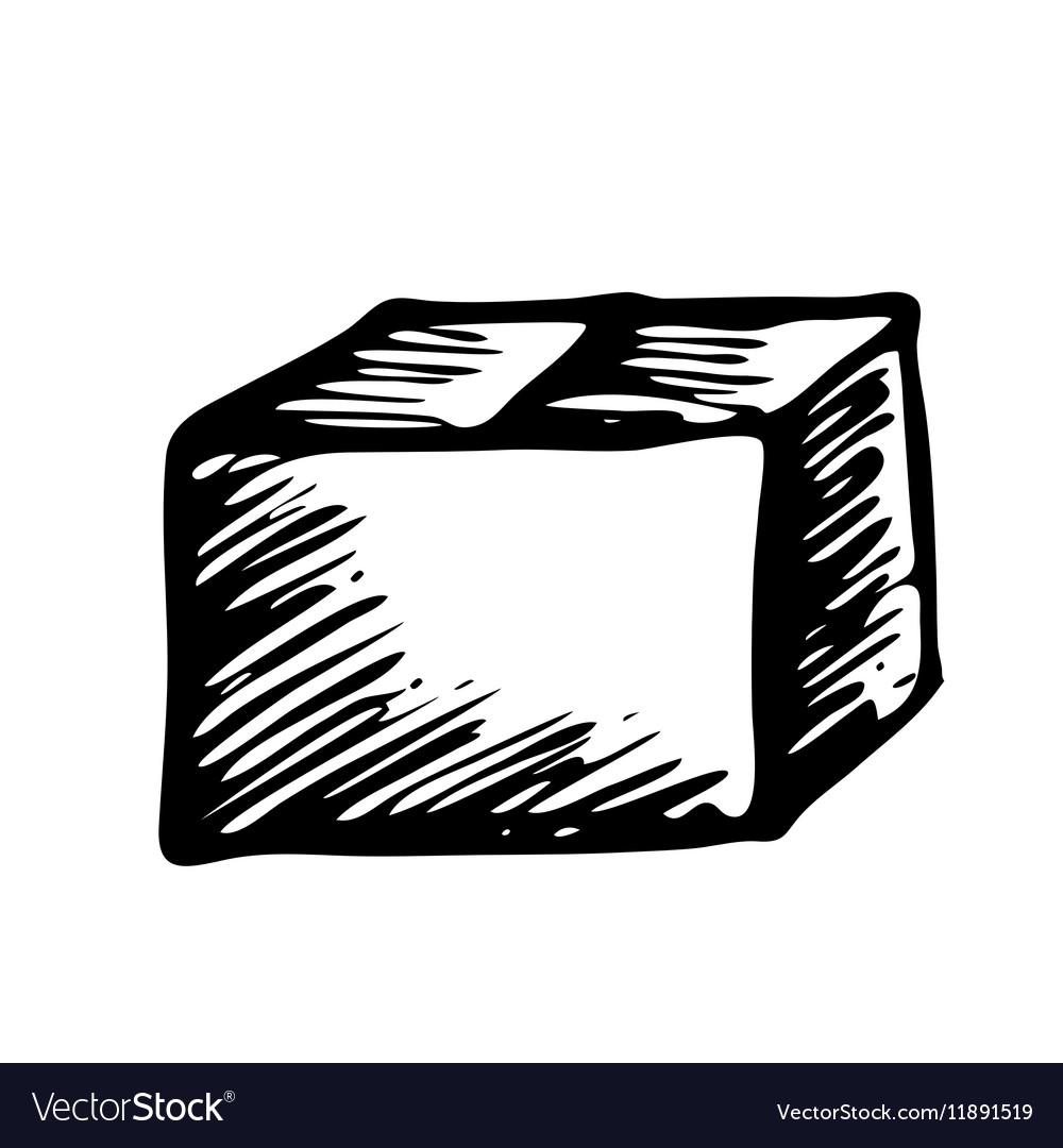hand drawn box isolated on white background vector image