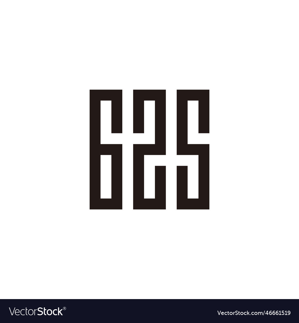 letter-6-2-and-5-square-rectangles-geometric-vector-image