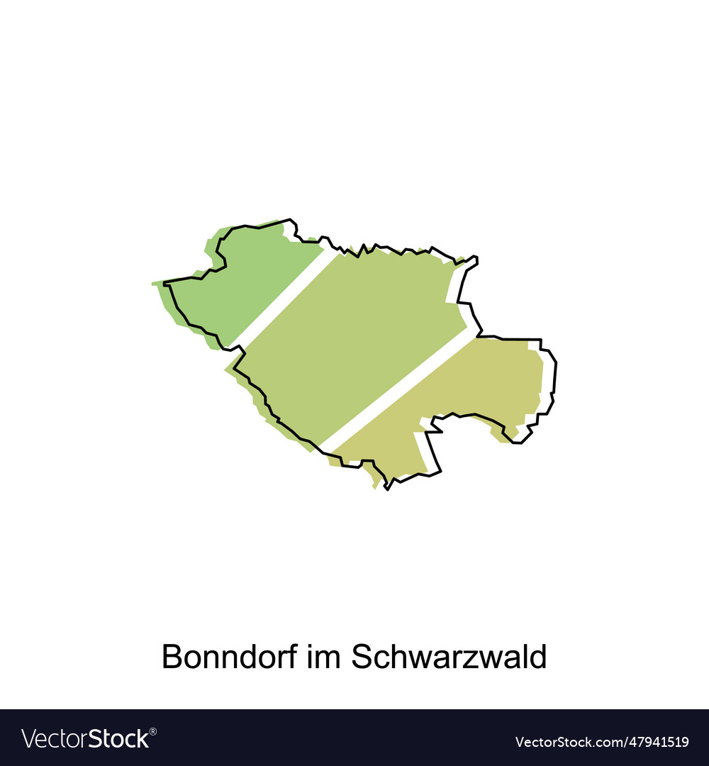 Map of bonndorf im schwarzwald design Royalty Free Vector