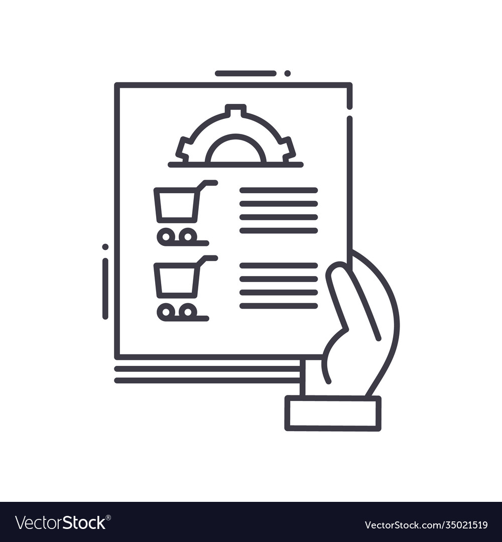 Order invoice icon linear isolated Royalty Free Vector Image