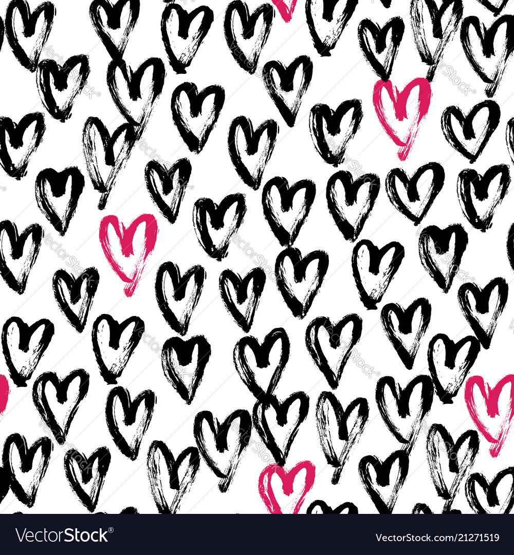 Seamless heart abstract pattern Royalty Free Vector Image