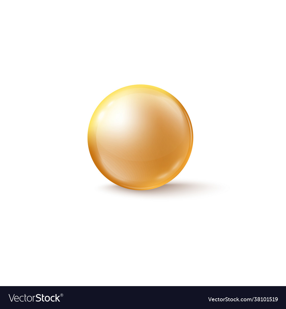 Yellow golden glass bead realistic Royalty Free Vector Image