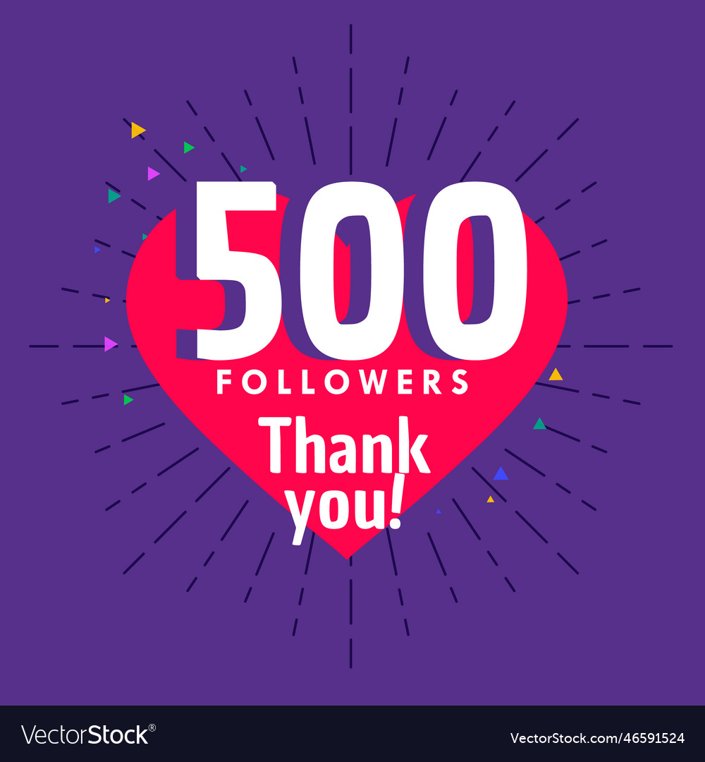 500 followers greeting for social media network Vector Image