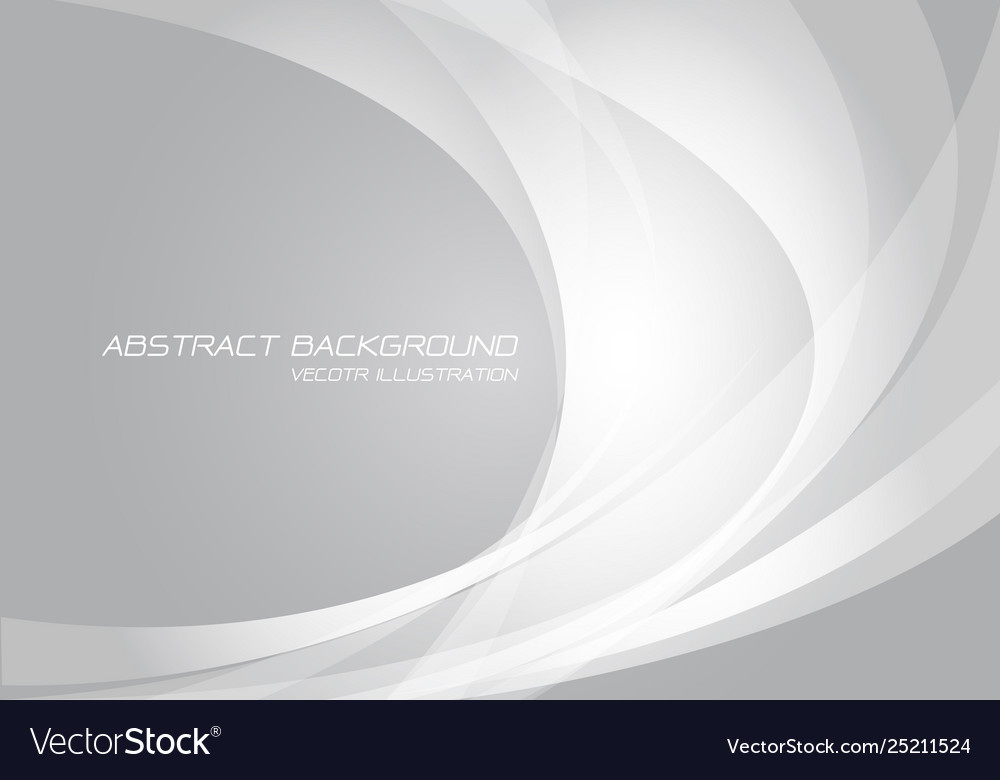 Abstract White Curve Light On Grey Design Modern Vector Image