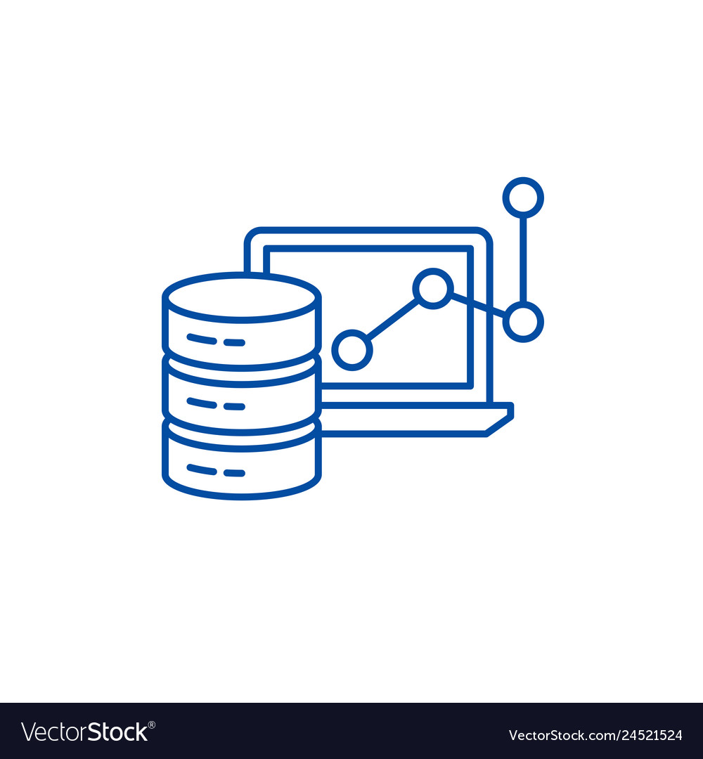 Big data framework line icon concept big data Vector Image