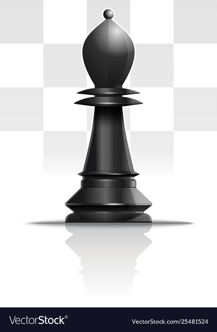 Black chess figure officer realistic icon Vector Image