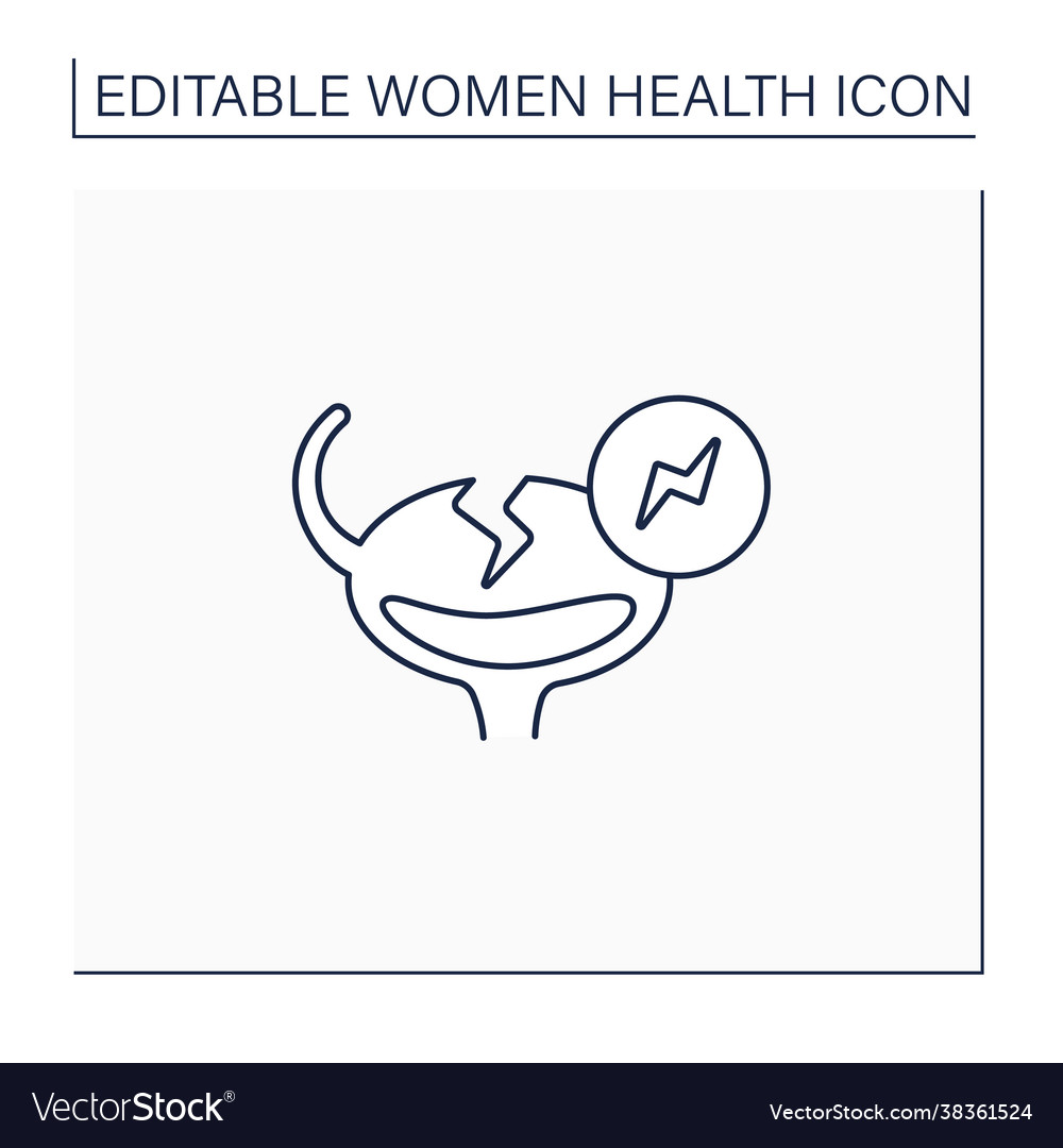 Bladder pain line icon Royalty Free Vector Image