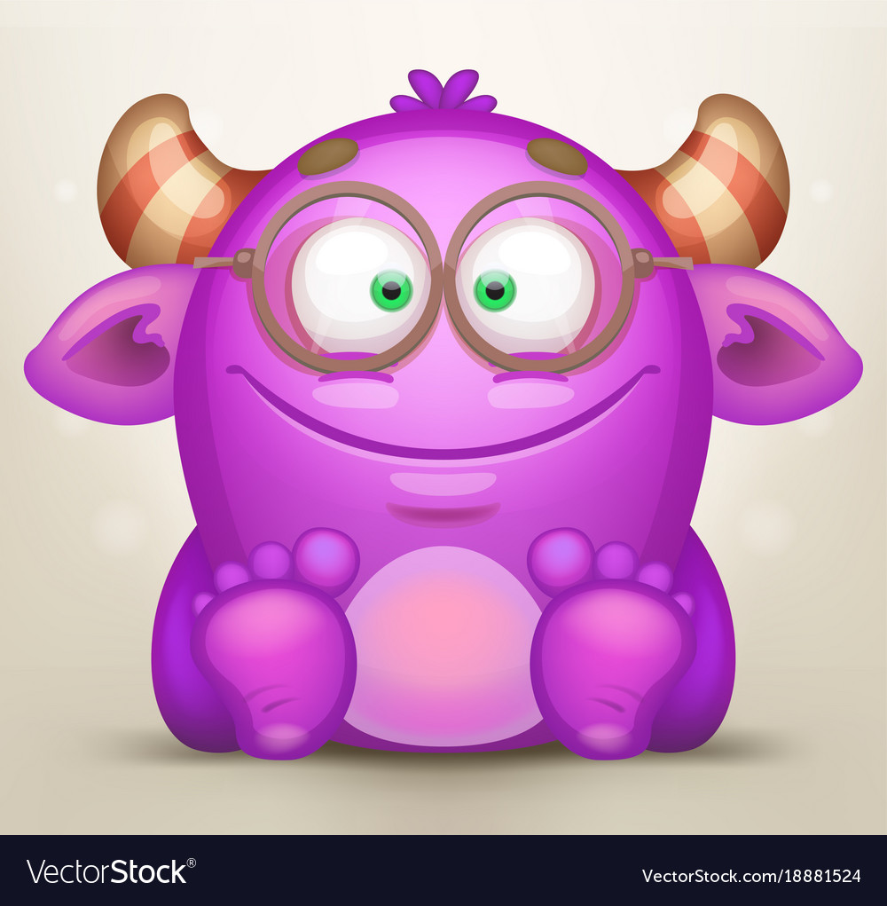 Cute sitting monster Royalty Free Vector Image