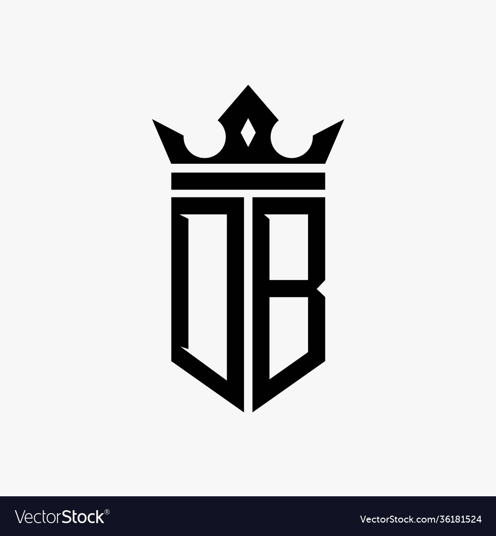 Db black color initial with crown logo template Vector Image