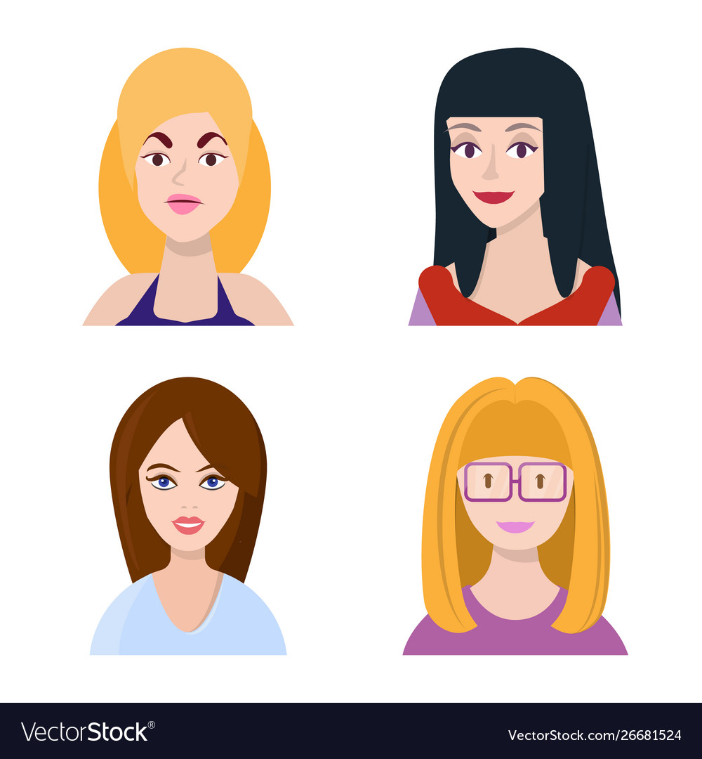 Design avatar and people logo set Royalty Free Vector Image