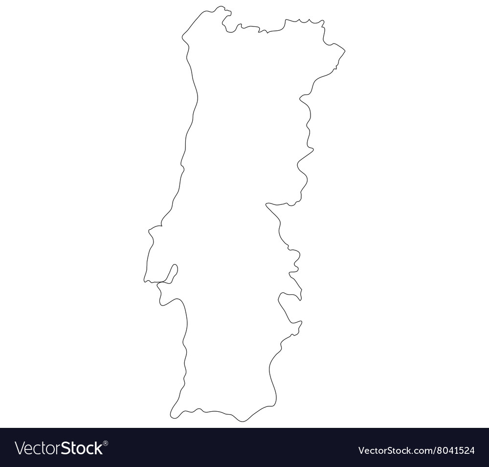 Map of portugal Royalty Free Vector Image - VectorStock