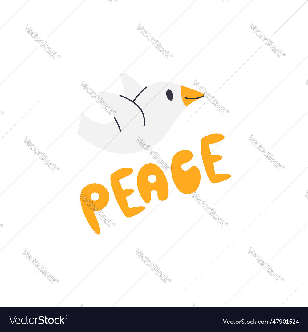 Peace handwritten lettering isolated on white Vector Image
