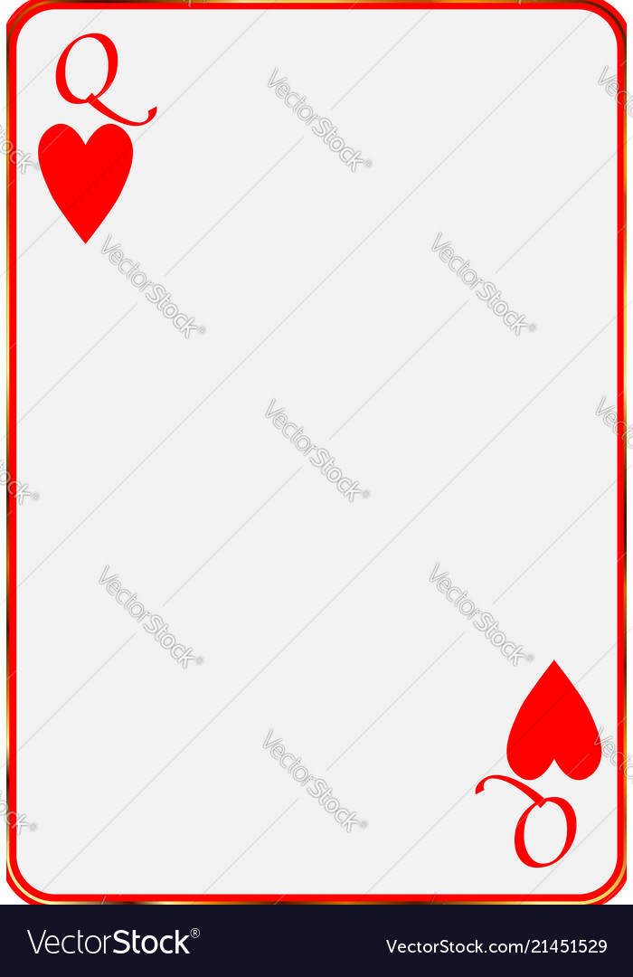 Blank card queen hearts Royalty Free Vector Image