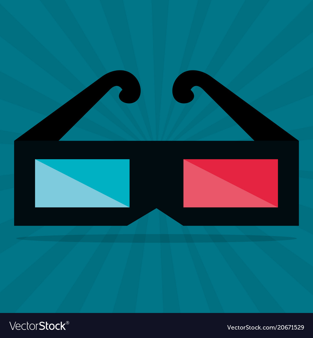 Cinema 3d glasses entertainment icon Royalty Free Vector