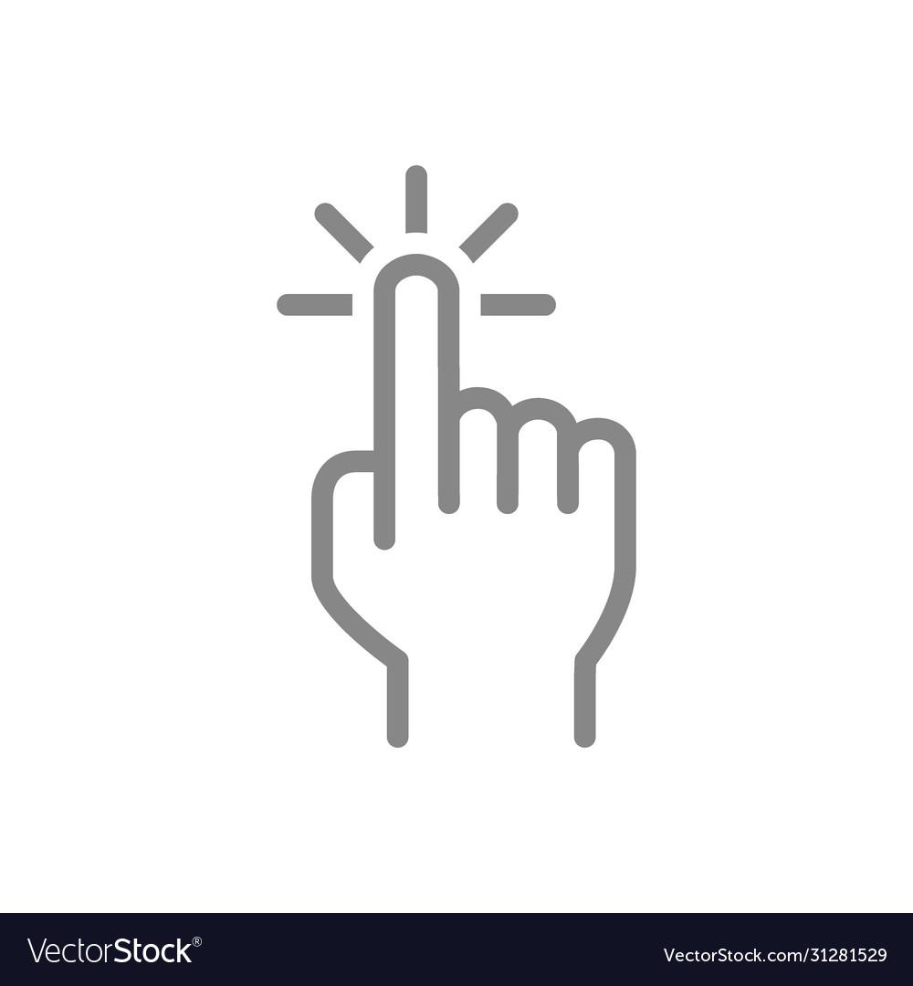 Hand Cursor Icon Click. Hand Click Icon. Finger Pointer Isolated Vector.  Clicker, Pointer Hand Line Icon. Editable Stroke. Pixel Perfect. For Mobile  And Web. Royalty Free SVG, Cliparts, Vectors, and Stock Illustration.