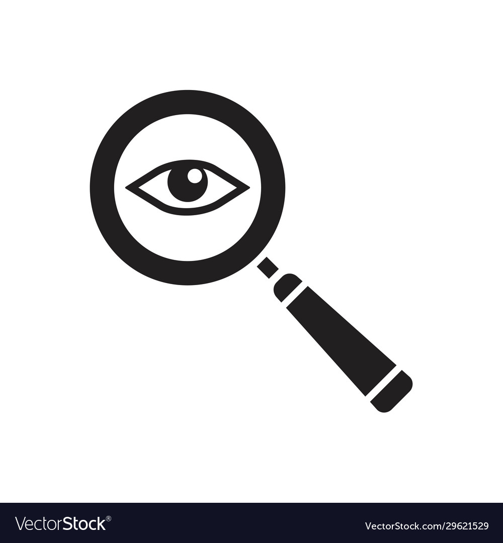 Magnifier with eye glass outline icon template Vector Image