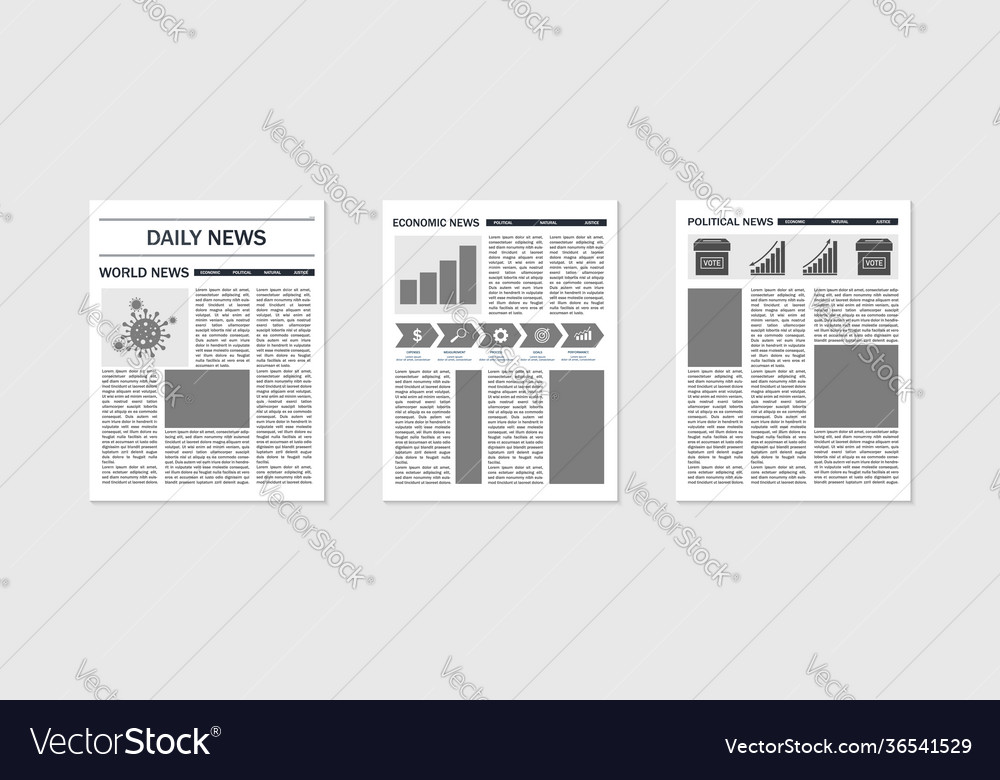 Newspaper mockup template news and magazines Vector Image