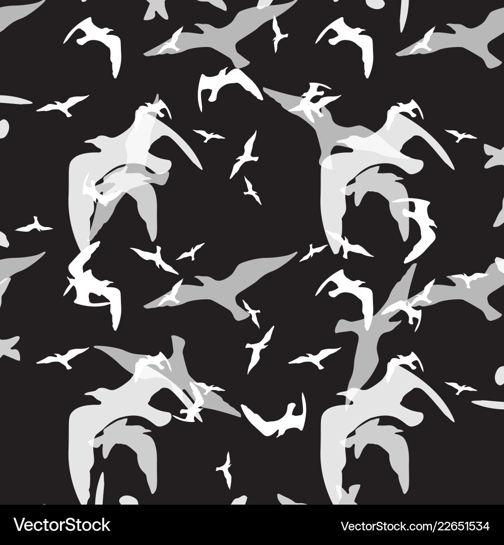 Abstract pattern of bird on the black Royalty Free Vector