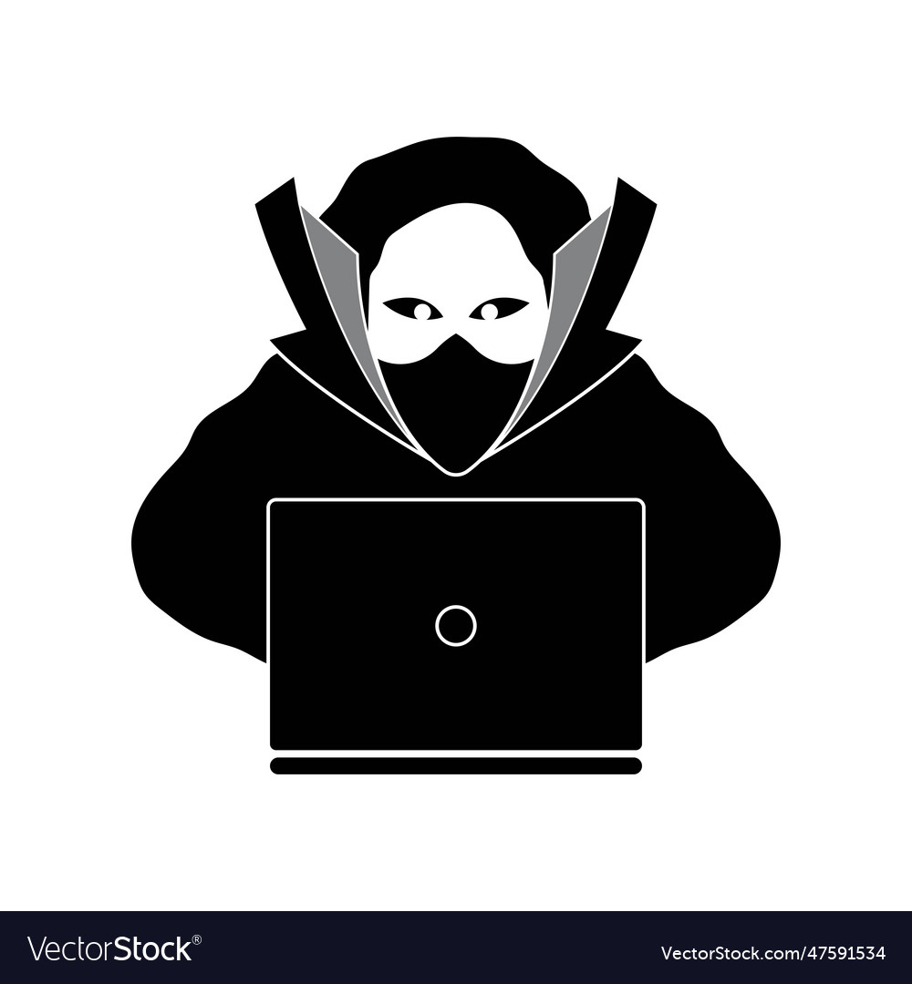 Anonymous hacker character design Royalty Free Vector Image