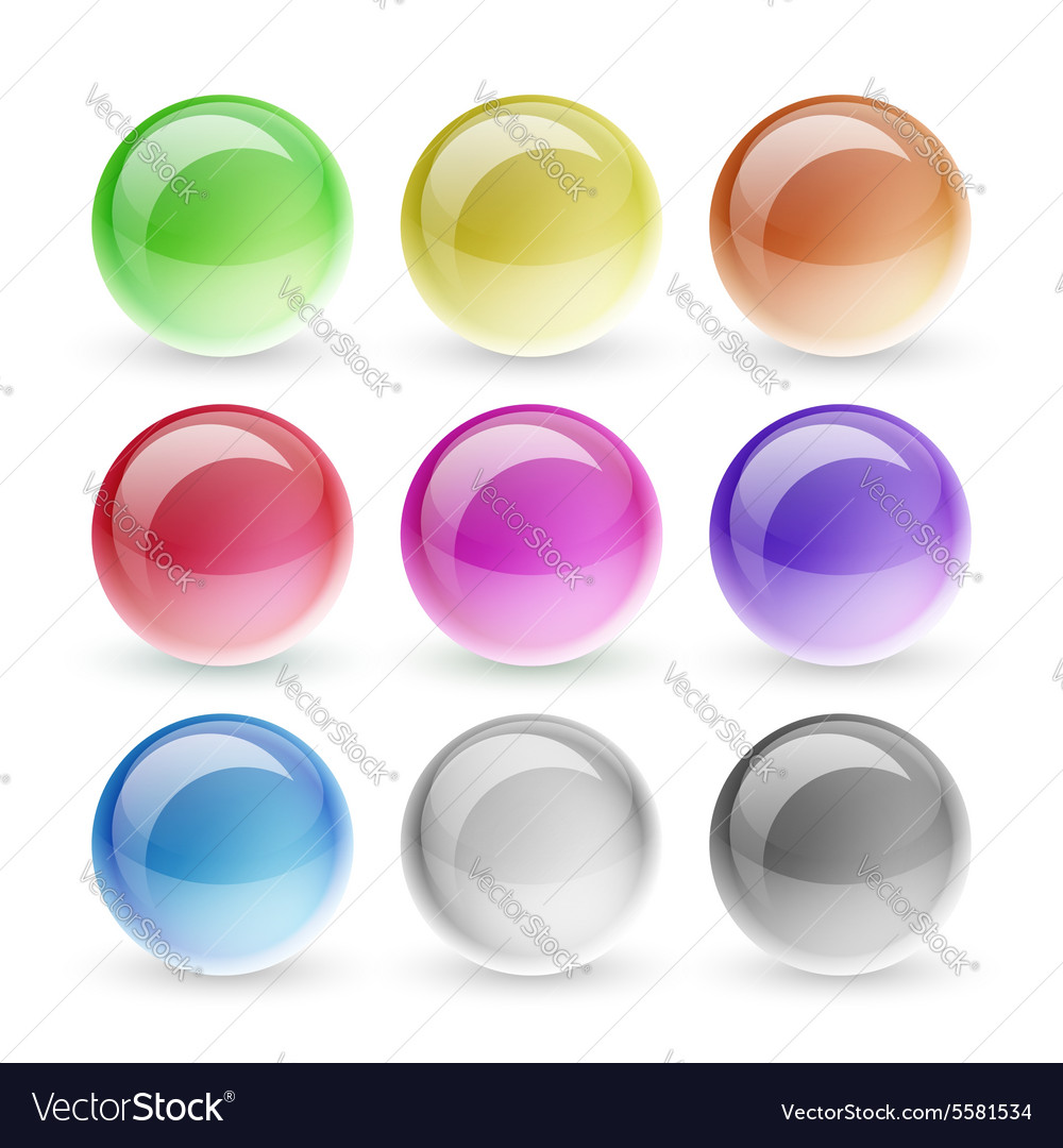 Glossy buttons set Royalty Free Vector Image - VectorStock