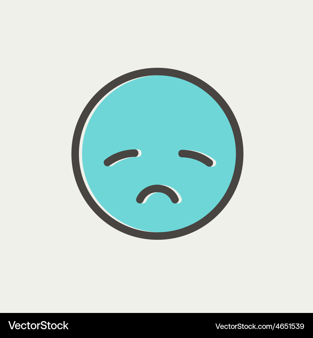 Sad face thin line icon Royalty Free Vector Image