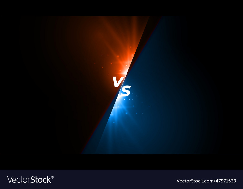 Stylish versus vs comparison banner with light Vector Image