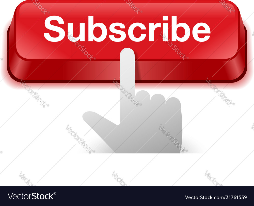 Subscribe button and cursor hand Royalty Free Vector Image