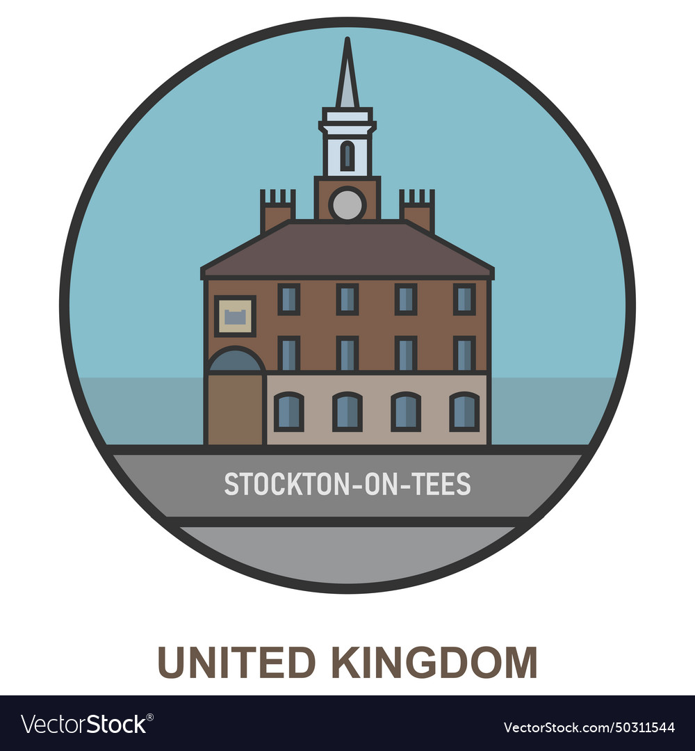 Stockton-on-tees cities and towns in united Vector Image