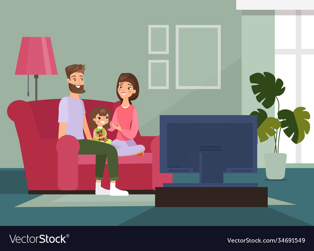 Family with kid sitting on the Royalty Free Vector Image