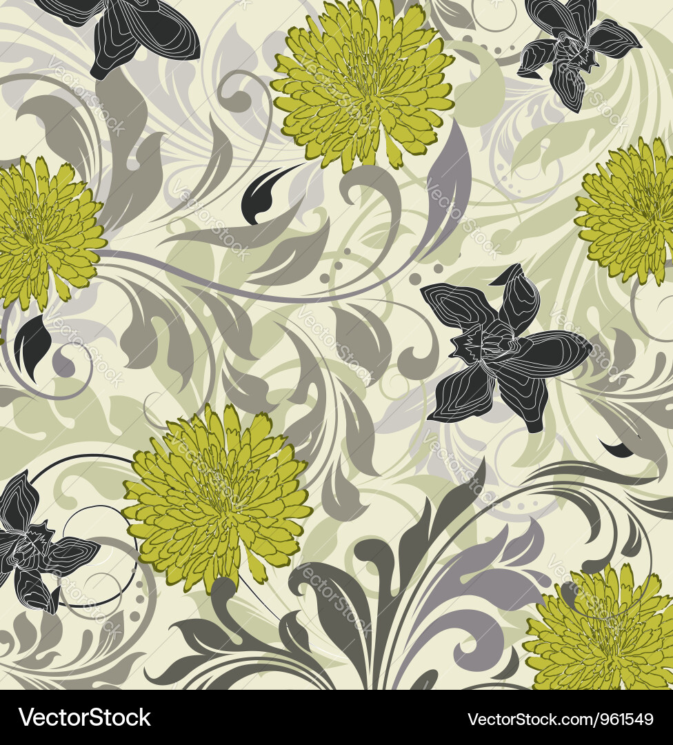 Floral seamless pattern design Royalty Free Vector Image