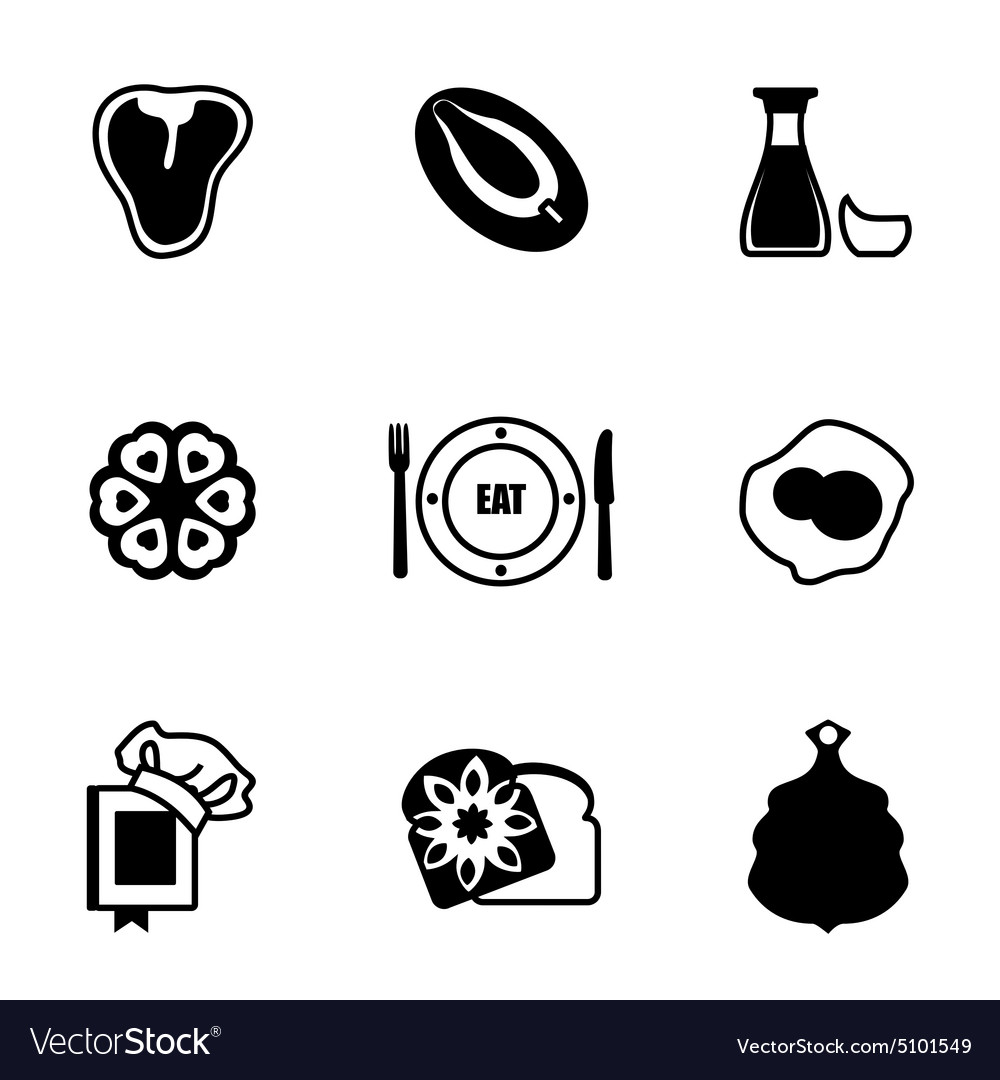 Food icon set Royalty Free Vector Image - VectorStock