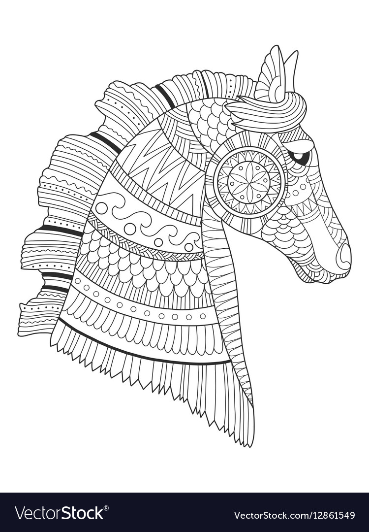 Horse coloring book Royalty Free Vector Image - VectorStock