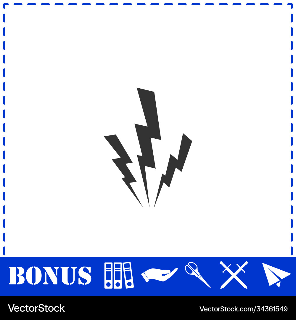 Lightning icon flat Royalty Free Vector Image - VectorStock