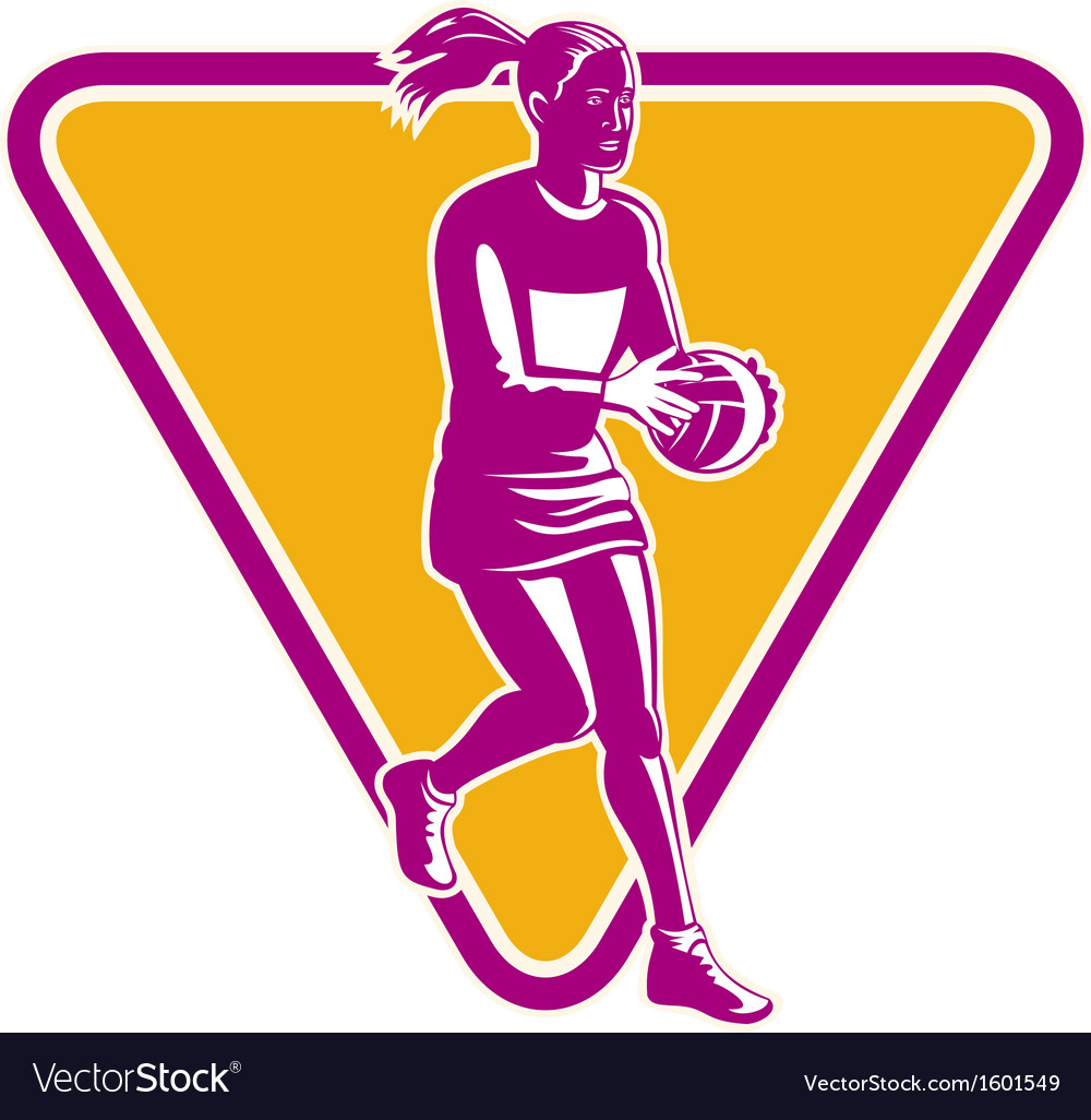 Netball player ready to pass ball Royalty Free Vector Image